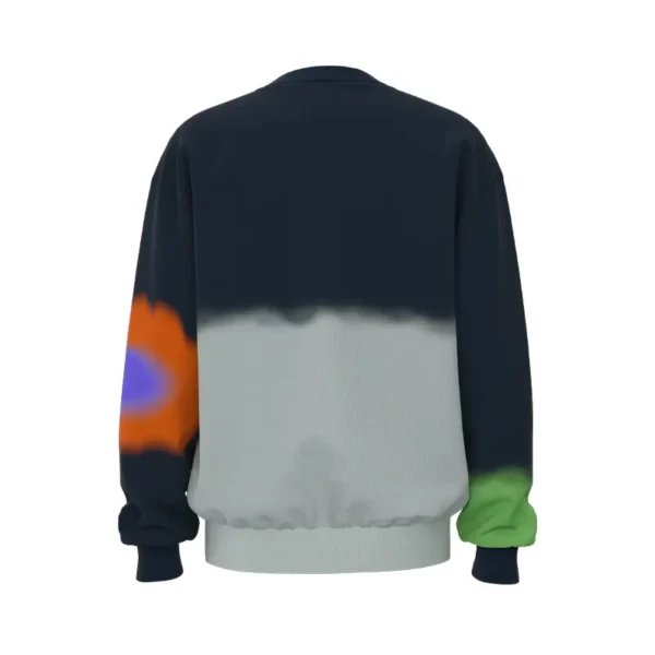 OS008 Men’s Multicolor Gradient Custom Printed Sweatshirt Oversized Fit Sweatshirt - Image 2