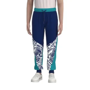 MP003 Men’s blue geometric offset print sweatpants Man Pants