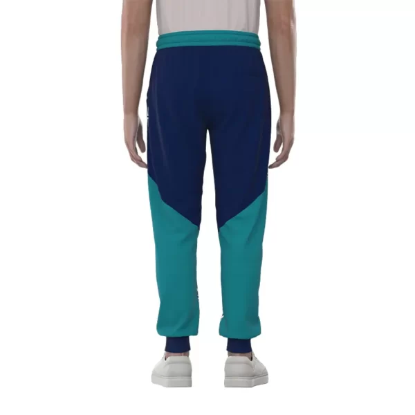 MP003 Men’s blue geometric offset print sweatpants Man Pants - Image 2