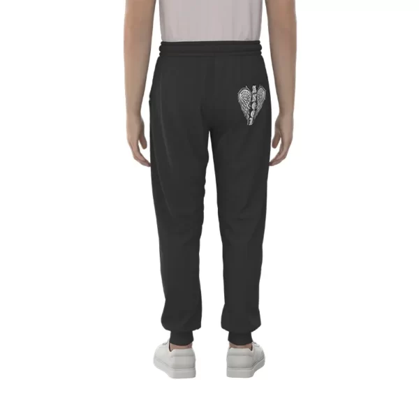 MP002 Men’s Black Wings Offset Print Sweatpants Man Pants - Image 2