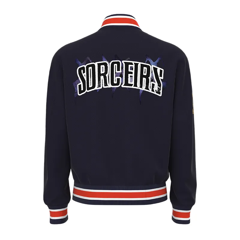 MJK001 Men’s Navy Blue English Fleece Custom Knit Men’s Jacket - Image 2